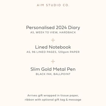 Personalised 2024 Planner, Notebook And Pen Gift Set, 3 of 11