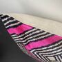 Geometric Hot Pink Long Velvet Lumbar Cushion, thumbnail 2 of 3