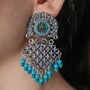 Bohemian Braided Turquoise Indian Boho Earrings, thumbnail 1 of 9