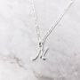 925 Sterling Silver Initial Fancy Script Necklace, thumbnail 4 of 7
