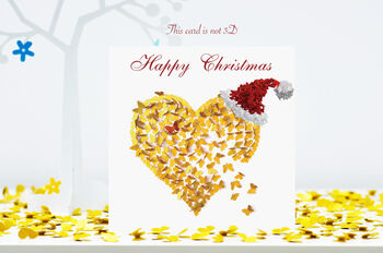 Butterfly Gold Love Heart Christmas Stickers, 25, 9 of 9