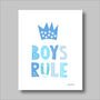Boys Rule Scandi Nursery Blue Print, thumbnail 2 of 3