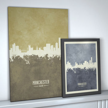 Manchester Skyline Print And Box Canvas, 6 of 7