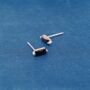 Onyx Stone Stud Earrings, Black Stone Studs, January Birthstone, thumbnail 6 of 7