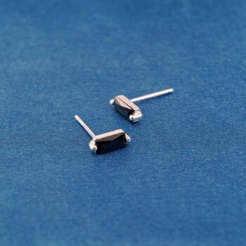 Onyx Stone Stud Earrings, Black Stone Studs, January Birthstone, 6 of 7