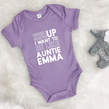 When I Grow Up I Want To Be Like… Personalised Babygrow, 3 of 11