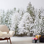 Christmas Snowy Trees Self Adhesive Wallpaper, thumbnail 1 of 9