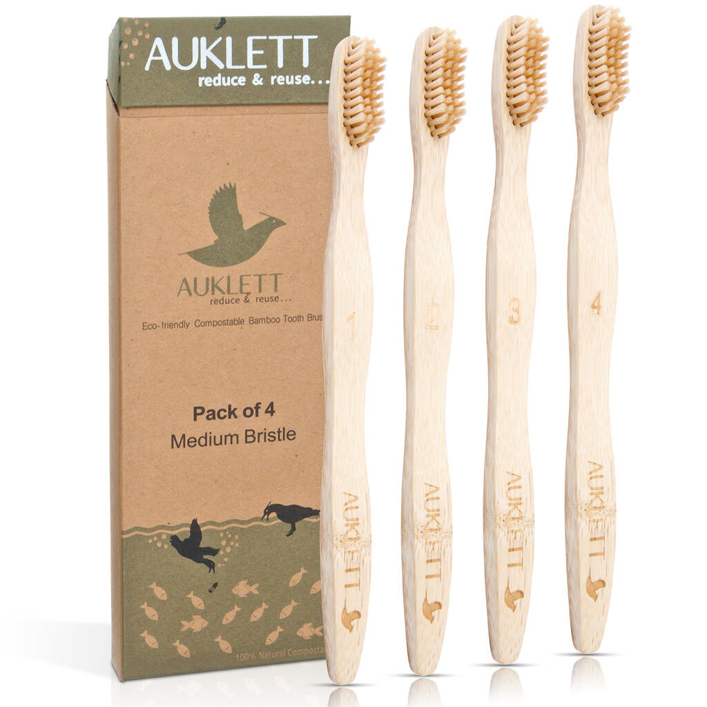 Set Of Four Numbered Adult Bamboo Toothbrushes, 1 of 10