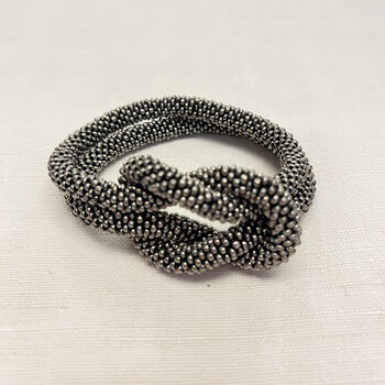 Fair Trade Handmade Glass Bead Knot Tube Bracelet, 5 of 7