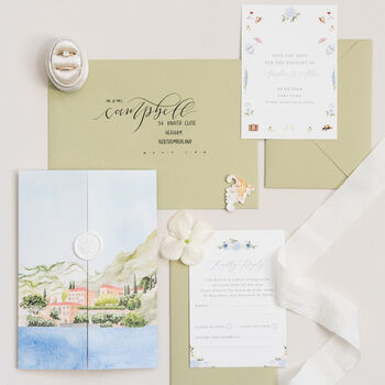 Lake Como Destination Wedding Invitation Set, 5 of 7