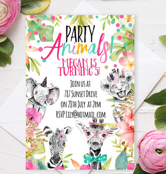 Safari Animal Party Invitation Download, 3 of 6