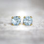 Blue Aquamarine Stud Earrings In Silver Or Gold, thumbnail 1 of 12