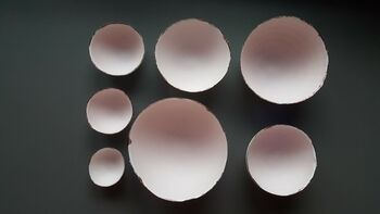 Set Of Seven Fine Bone China Nesting Bowls In Pink, 5 of 8