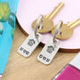 Couples New Home Gift Personalised Pair Small Keyrings, thumbnail 2 of 5