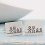 Personalised Cufflinks. Family Portrait Gift For Dad, thumbnail 9 of 12