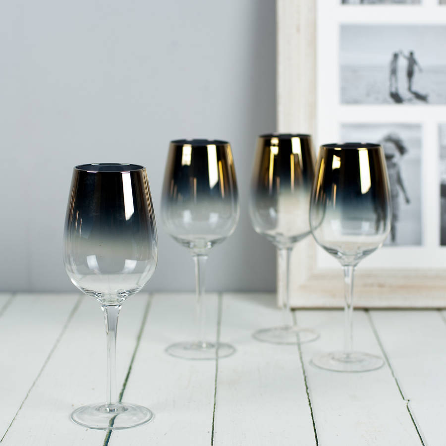Gold Plated Wine Glasses Set Of Four By The Orchard