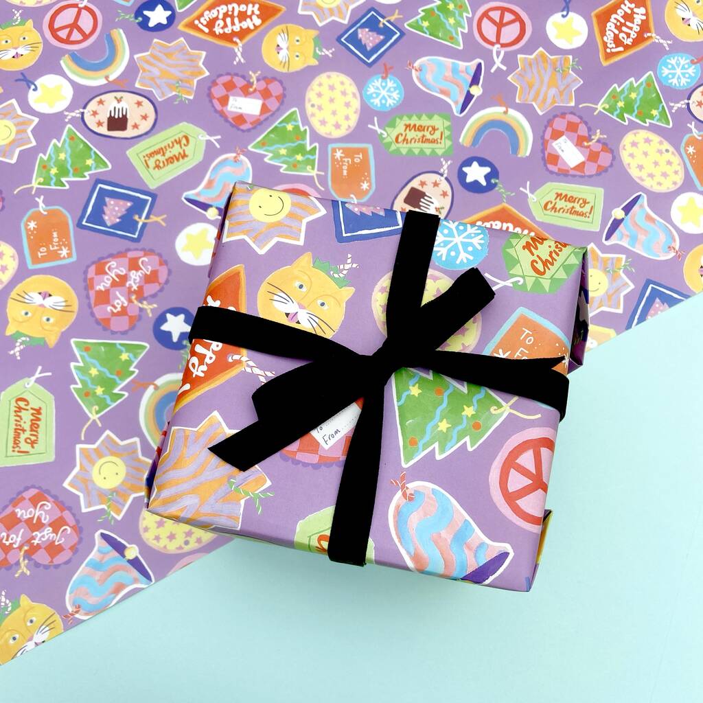 Christmas Gift Tag Wrapping Paper By Ickaprint