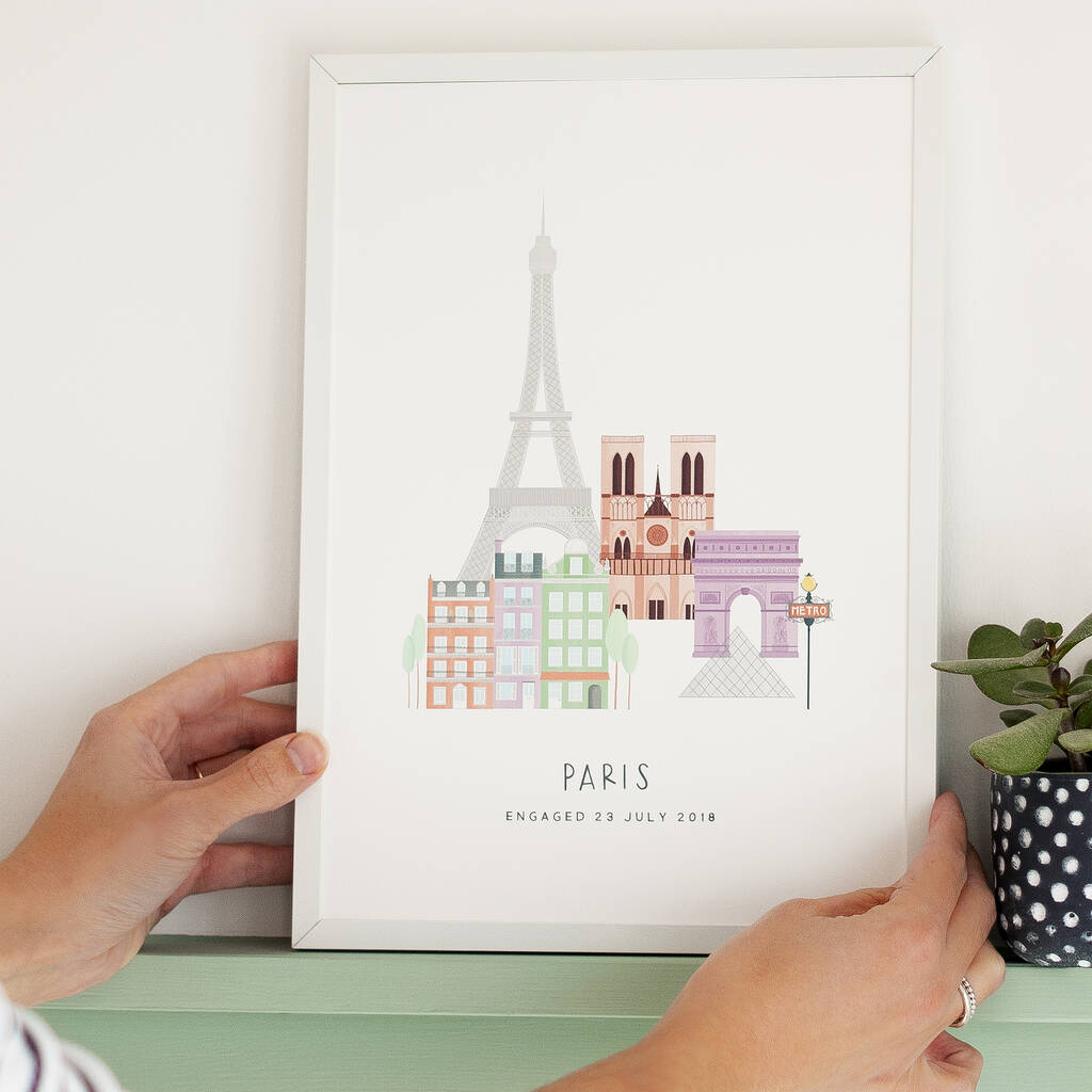 Personalised Paris City Print By Kimberley Rose Studio