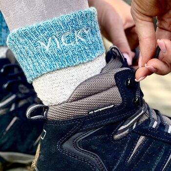 Personalised Women's Wool Walking Boot Socks, 2 of 9