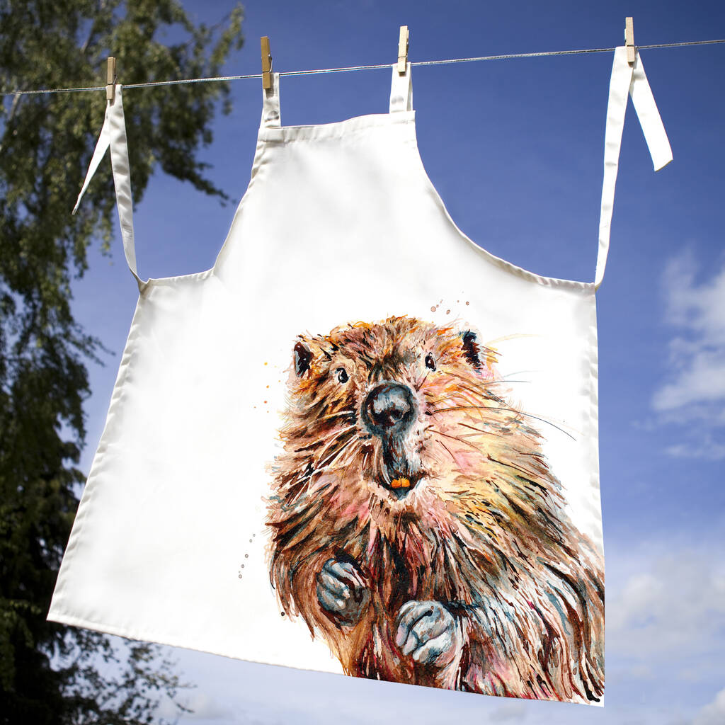 Inky Beaver Luxury Canvas Apron, 1 of 4