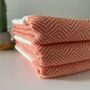 Herringbone Design Orange Sofa Throw Blanket, thumbnail 6 of 9