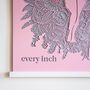 Empowering 'Adore Every Inch' Pink Papercut Wall Art, thumbnail 4 of 9