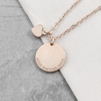 Personalised Heart And Disc Family Necklace, 2 of 8
