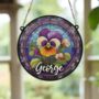 Pansy Personalised Stained Glass Effect Suncatcher, thumbnail 5 of 7