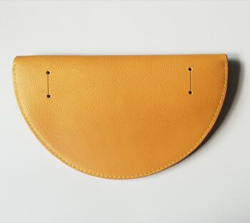 Small Slim Leather Halfmoon Crossbody Bag Textured, 7 of 9