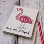 Personalised Flamingo Embroidered Notepad, thumbnail 2 of 3
