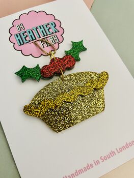 Mince Pie Christmas Tree Decoration / British Foodie Gift / Secret Santa Present / Novelty Holiday Bauble, 3 of 4