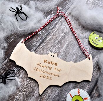 Personalised Halloween Bat Decoration, 2 of 3