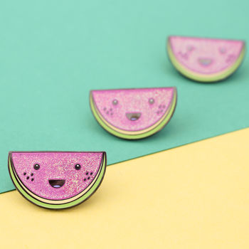 Cute Watermelon Hard Enamel Lapel Pin Badge, 5 of 6