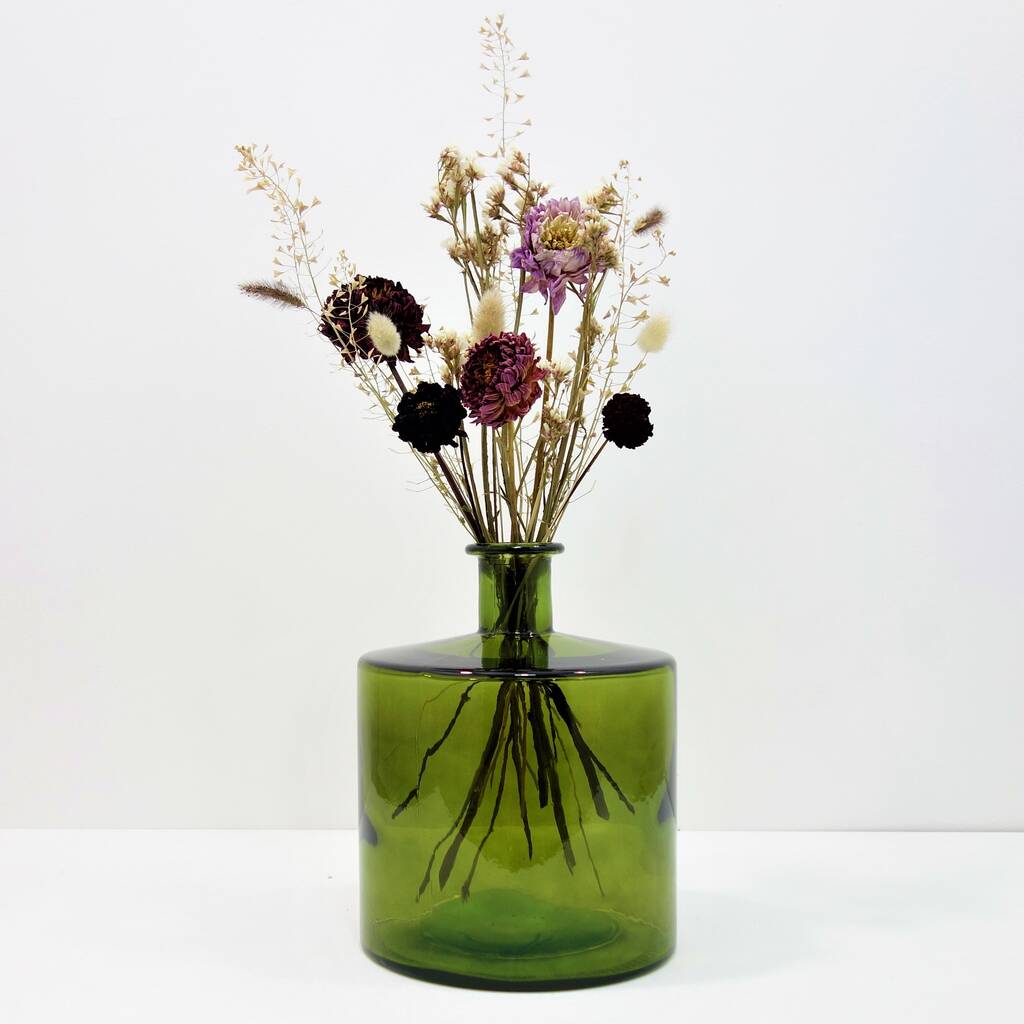 Dried Flowers In Recycled Glass Vase Eight Styles By The Recycled