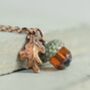 Verdigris Amber Acorn Necklace, thumbnail 4 of 10
