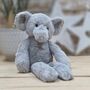 Nelly The Long Leg Light Grey Elephant Soft Toy, thumbnail 1 of 3