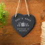 'Dad's Shed Pottering In…' Slate Heart Hanger, thumbnail 1 of 2
