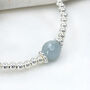 Silver Aquamarine Gemstone March Birthstone Bracelet, thumbnail 2 of 10