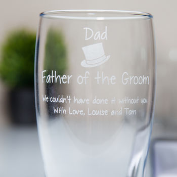 Personalised Father Of The Groom Pint Glass, 3 of 5