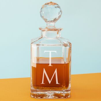 Personalised Monogram Square Crystal Decanter, 2 of 4