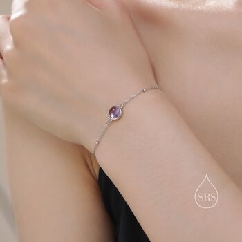 Sterling Silver Genuine Amethyst Bracelet, 7 of 12