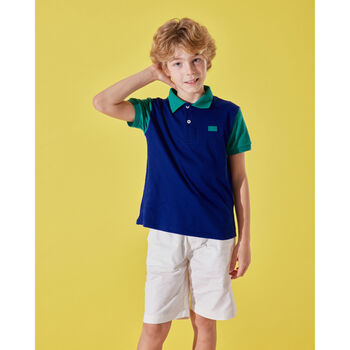 Carlo Boys Cotton Polo T Shirt – Blue And Green, 3 of 3