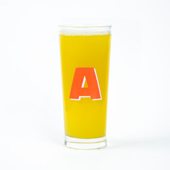 Personalised Red Initial Printed Pint Glass, 2 of 7