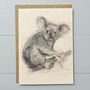 Koala Art Greeting Card, thumbnail 2 of 2