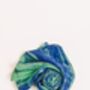 100% Mulberry Silk Scarf, Green And Blue, thumbnail 2 of 6