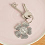Forget Me Not English Pewter Flower Keyring Gifts, thumbnail 1 of 7