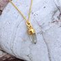 'En Pointe' Clear Quartz Gold Plated Necklace, thumbnail 1 of 6