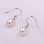Freshwater Pearl Drop Hook Earrings In Sterling Silver, thumbnail 7 of 12