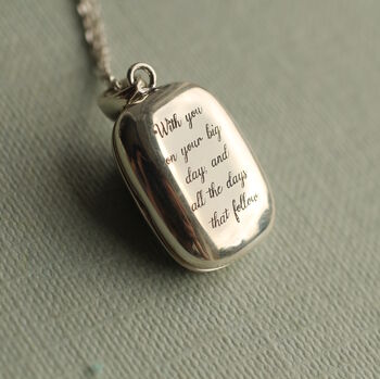 Sterling Silver Rectangle Personalised Locket, 3 of 7