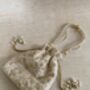 Cream Handcrafted Embroidered Pearl Potli Bag/Wrist Bag, thumbnail 2 of 10